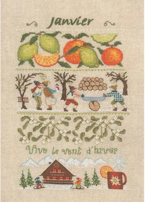 Produktbild von Le Bonheur des Dames Kreuzstich Set "Januar", Zählmuster, 18x28cm