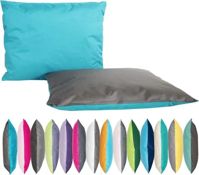 Produktbild von JACK 2-farbiges Wende Outdoor Lounge Kissen 30x50cm Dekokissen inkl. Füllung Wasserfest Sitzkissen Garten Stuhl, Farbe:Petrol - Anthrazit