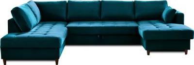 Produktbild von Lisa Design Anna, Wohnlandschaft Ecksofa, mit Schlaffunktion und Bettkasten, zeitgenössischer Stil , Entenblau