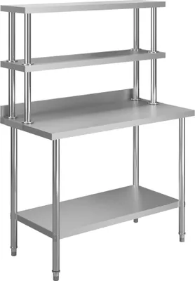 Produktbild von Küchen-Arbeitstisch mit Aufsatzboard 120×60×93 cm Edelstahl