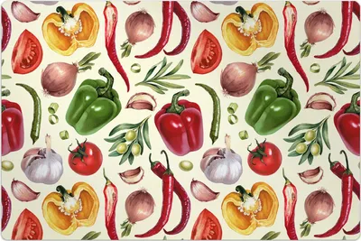 Produktbild von Küchenmatte 100x150 cm Vinylmatte Bodenmatte Dekoration -Illustrationen von Gemüse