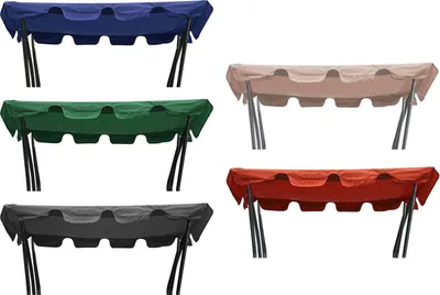 Produktbild von Haushalt International Ersatzdach für Hollywoodschaukel aus Polyester mit PVC-Beschichtung, ca. 193 x 151 cm, Blau, Grün, Terracotta, Beige, Anthrazit