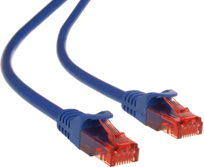 Image de Câble patch Ethernet 2x RJ45 UTP cat6 Câble réseau Lan bleu 3 mètres