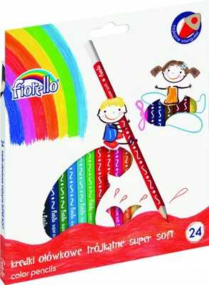 Image de Crayons de couleur triangulaires Super Soft 24 couleurs - Idéal pour les artistes et les fournitures scolaires