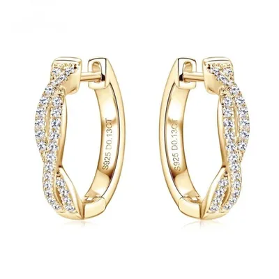 Produktbild von Paar Creolen Damen Moissanit Creolen Ohrringe Gold + Zertifikatn 1,7 cm