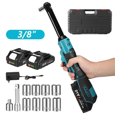 Obrázok produktu pre Elektrický skrutkovací kľúč s predĺženou hlavou, s krútiacim momentom 80 Nm, dodávaný s 2 batériami