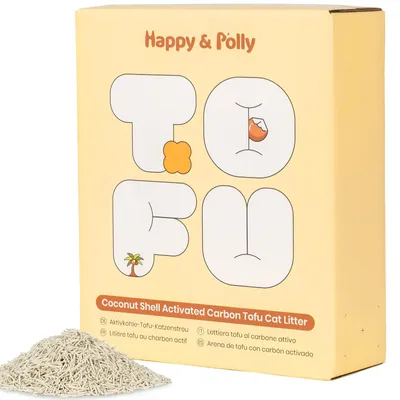 Immagine prodotto di Happy & Polly, lettiera per gatti a base di tofu, 2,5 kg, agglomerante rapido, con cocco