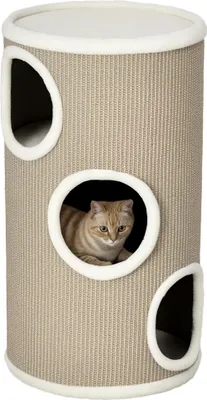 Image de Arbre à chat PawHut, avec 3 niches, arbre à griffer pour chat, marron