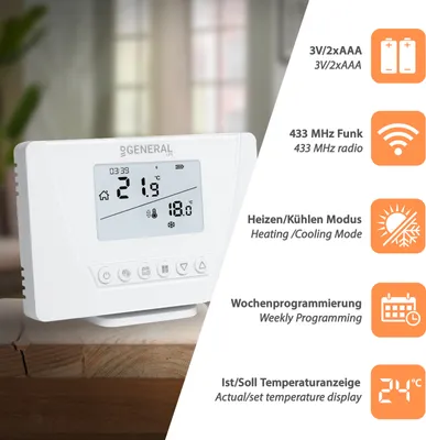 Image de Kit thermostat d'ambiance sans fil Mi-300S RF avec 1 récepteur