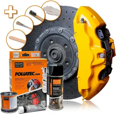 Produktbild von FOLIATEC 2195 Bremssattellack Farbe Spray Set Gelb 400 125 50ml