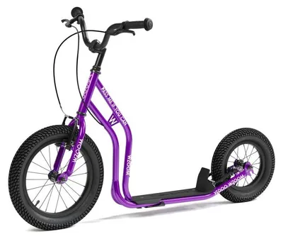 Produktbild von Yedoo Wzoom Kinder Tretroller - für Kinder ab 6 Jahre, ab 120 cm Körperhöhe, mit Luftreifen 16/12 - für Mädchen und Jungen, Höhenverstellbar mit Ständer. Violett