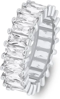 Obrázok produktu pre Trblietavý strieborný prsteň s čírymi zirkónmi RI087W - Prsteň: 52 mm