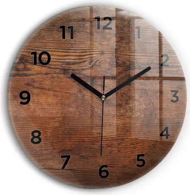 Produktbild von Wallfluent Wanduhr – Stilles Quarzuhrwerk - Uhr Dekoration Wohnzimmer Schlafzimmer Küche - Zifferblatt - schwarze Zeiger - 30 cm - Altes Holz