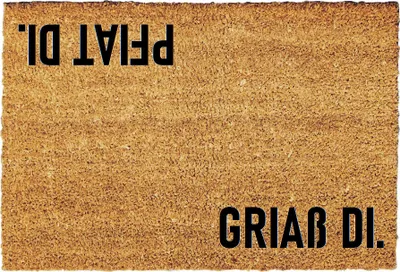Produktbild von Griaß di Pfiat di. Kokos-Fußmatte | Fußabtreter | Türvorleger | Teppich | 40 x 60 cm | mit Spruch | Geschenk | Weihnachten | Geburtstag | Einzug |