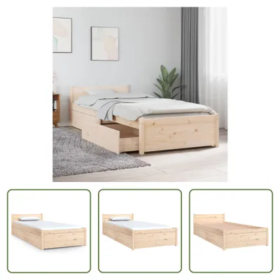 Produktbild von The Living Store Bett mit Schubladen 75x190 cm