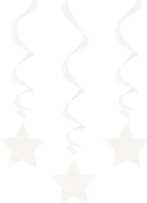 Produktbild von Unique Party - Stern - Hängende Dekoration 3er-Pack - Papier SG24994 (Einheitsgröße) (Weiß)
