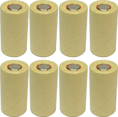 Produktbild von 8x Sub-C Akku Zelle 3000mAh 1,2V Hochstromfest Schnelladefähig Rohzelle zum Selbsteinbau Austausch ohne Lötfahnen Flattop im Pappmantel Ersatzakku Austauschakku Industriezelle für Werkzeug/Modellbau
