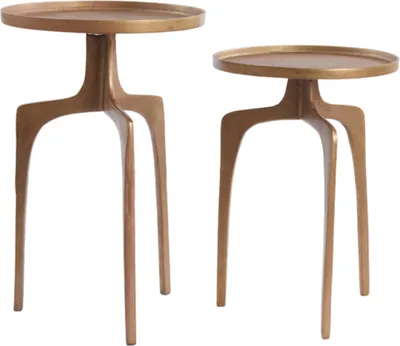 Immagine prodotto di Set di Tavolini Laterali Light & Living Pano Marrone Bronzo - Ø38x54 + Ø41x63 cm