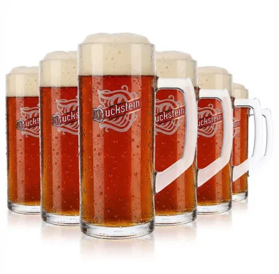 Produktbild von 6x Duckstein Bier Glas 0,5l Bierkrug Bierseidel Bierhumpen Glatt Borgonovo Reno