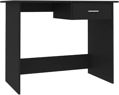 Produktbild von Eckschreibtisch mit Stauraum und Schublade, Schreibtisch 100x50x76 cm in Schwarz aus Holzwerkstoff