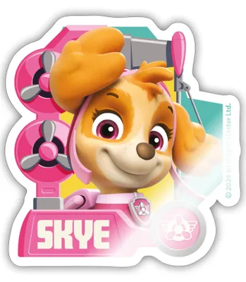 Produktbild von Spreadshirt Paw Patrol Skye Charakterdesign Sticker Aufkleber, 10 x 10 cm, Weiß glänzend