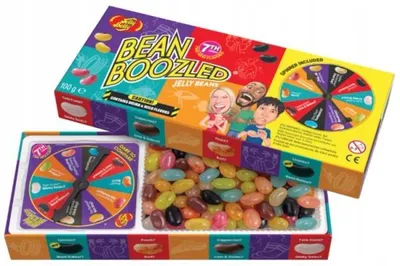 Produktbild von Jelly Belly BeanBoozled Spinner, Gummibärchen, 145 g, Banane, Heidelbeere, Pfirsich, Erdbeere, 1530 kJ, 360 kcal, 90 g