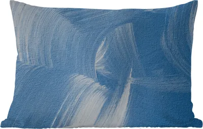 Produktbild von MuchoWow® Outdoor Kissen - Acrylfarbe - Blau - Design - 60x40 cm - Wetterfest - Lounge Kissen - Zierkissen - Kissen für Innenräume