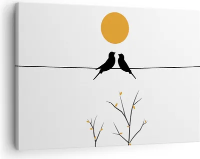 Produktbild von Bild auf Leinwand - Leinwandbild - Einteilig - Bild Vögel Sonne - 70x50cm - Wand Bild - Wanddeko - Wandbilder - Leinwanddruck - Bilder - Wanddekoration - Leinwand bilder - Wandbild - AA70x50-4772