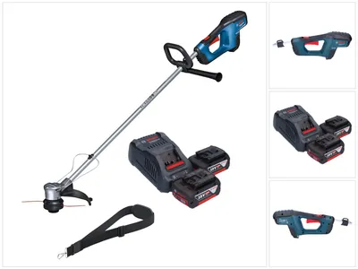 Produktbild von Bosch GRT 18V-33 Professional Akku Rasentrimmer 18 V 330 mm Brushless + 2x Akku 5,0 Ah + Ladegerät