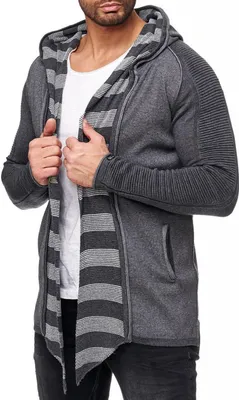 Produktbild von Red Bridge Herren Groovy Scarf Strickjacke Anthrazit S