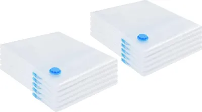 Produktbild von vidaXL Aufbewahrungstaschen 10 pcs Transparent und Blau 100 x 80 cm