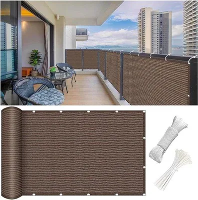 Obrázek produktu pro Balkonový slunečník – odolný proti UV záření – 120 × 250 cm – hnědý