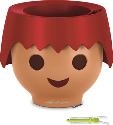 Produktbild von LECHUZA-Pflanzgefäß OJO red | Pflanzgefäß für Kinder mit Bewässerungssystem | im PLAYMOBIL-Design | Ø 21 x 15,8 cm | 19046