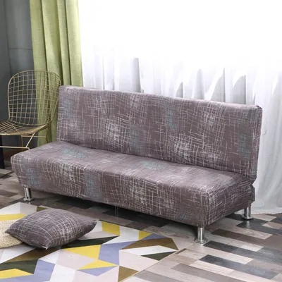 Obrázek produktu pro Elastický kryt bez područek na pohovku Bez područek na pohovku Stretch Futon Ochranný kryt 3-sedák Plně skládací pohovka Štít pro rozkládací pohovku bez područek ( tmavě šedá )