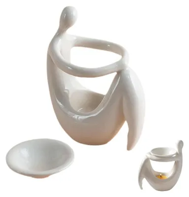 Produktbild von Keramische Öldiffusoren, Keramik, ätherische Öle, Duftkerzen-Diffusor, für Schlafzimmerdekoration, ätherische Öle, weiß