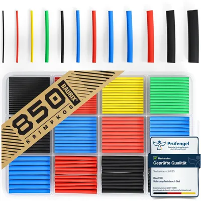 Immagine prodotto di Guaina termorestringente - Set di guaine - Rapporto 2:1 - Assortimento colorato - 850 pezzi