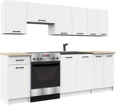 Produktbild von BDW Küche 240cm Küchenzeile Küchenblock, Weiß