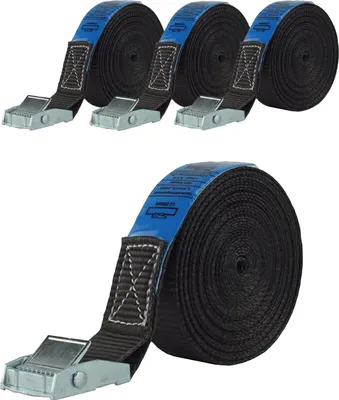 Produktbild von 4x Profi Spanngurt Gurt Zurrgurt Klemmschloss Auto 1-tlg 6m 250 kg SCHWARZ
