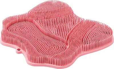 Produktbild von Badebürste aus Silikon mit Saugnapfbasis, Fußmassagegerät, Schrubber mit weichen Borsten, Massagebürste, vielseitiger Rückenschrubber