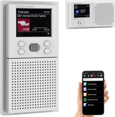 Produktbild von VR-Radio Unterputzradio Unterputz-WLAN-Internetradio mit Bluetooth & Farbdisplay, DSP, App, MP3 Smart Home Automation Schalter Steckdose Radio Hausbau