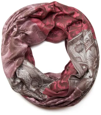 Produktbild von styleBREAKER Damen Loop Schlauchschal mit Blumen, Hibiskus Blüten, Paisley Muster, warm und weich, Tuch, Schal 01018058