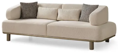 Produktbild von Stilvolles Beiges Designer-Sofa Polstercouch Wohnzimmer 3-Sitzer