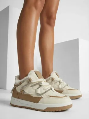 Produktbild von Damen Stoff-Sneakers Alltag Beige, leichte Freizeitschuhe, Größe 39