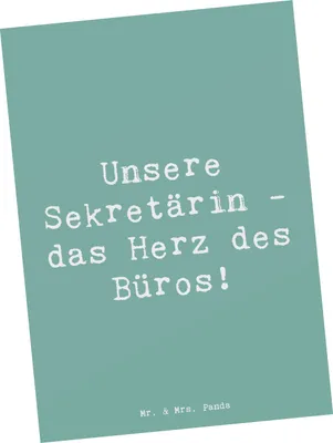 Produktbild von Mr. & Mrs. Panda Postkarte Spruch Sekretärin Herz - Meeresbrise - Geschenk, Dankeschön, Ansichtskarten, Ansichtskarte, Bedanken, Bürohelfer Danke, Fotokarte, Postkarten