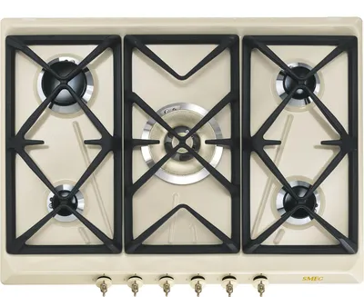 Zdjęcie produktu dla Smeg Coloniale SRV876POGH, Kremowy, Wbudowany, 68.5 cm, Gaz, Emaliowany, 5 stref(y)