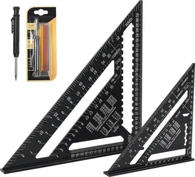 Zdjęcie produktu dla Linijka trójkątna 18 cm × 30 cm ze stopu aluminium