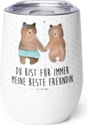 Produktbild von Mr. & Mrs. Panda thermosbecher Bär Freundin - Weiß - Geschenk, Thermo Becher, Teddy, Thermobecher, glühwein tasse, kaffee, glühweinbecher