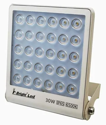 LED-Projektor extra flach IP65 50 W 3000 K 100° Alu weiß
