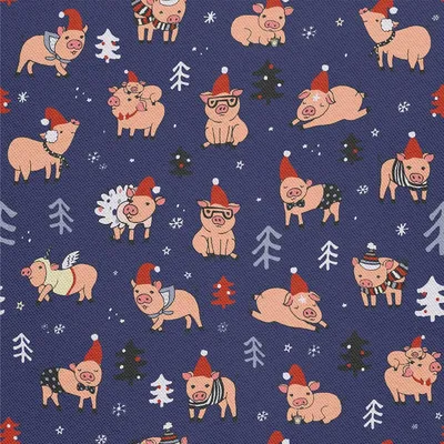 Produktbild von OUTDOOR DEKOSTOFFE OXFORD - Motiv Weihnachtsschweine I DX560