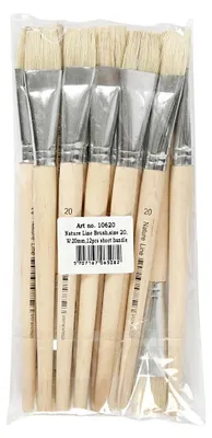 Obrázek produktu pro Dřevěné kartáčky - č. 20, krátká rukojeť, 12 ks.